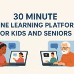 pls create horizontal graphic for this: 30 Minute Online Learning Platforms for Kids and Seniors